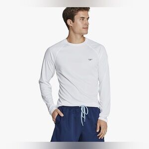 NWT Speedo Men's UV Swim Shirt Easy Long Sleeve Regular Fit